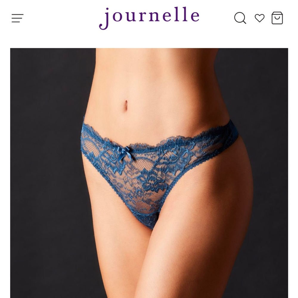 NWT Journelle Isabel Lace Thong in Dark Sky